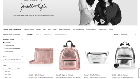 Walmart Kendall + Kyllie Shop